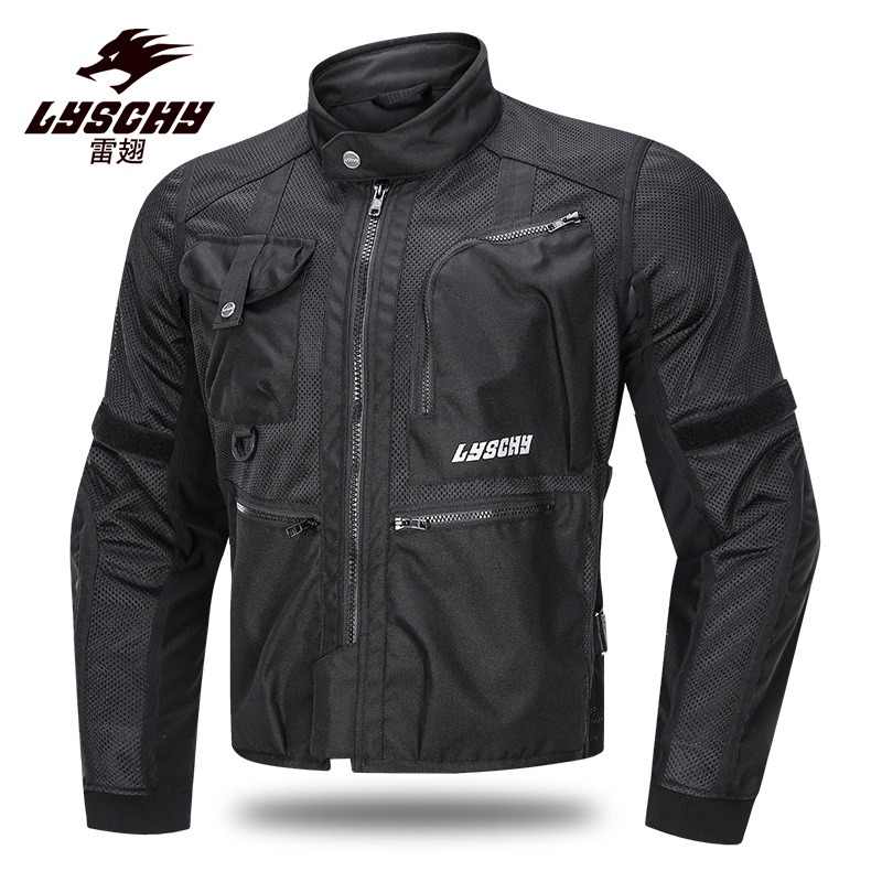 Motorcycle Mesh Jacket Summer Breathable - LYSCHY オートバイ用サマーメッシュ通気性サイクリングスーツ メンズ 耐衝撃レーシングスーツ 反射ジャケット ロコモーティブスーツ