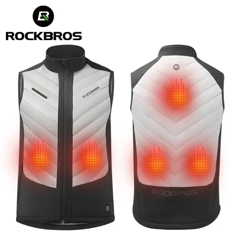 Motorcycle Jacket Thermal Liner - Rockbros オートバイ加熱ベスト USB 冬加熱ジャケットスポーツ熱服サイクリング加熱ベスト洗える暖かいモトベスト