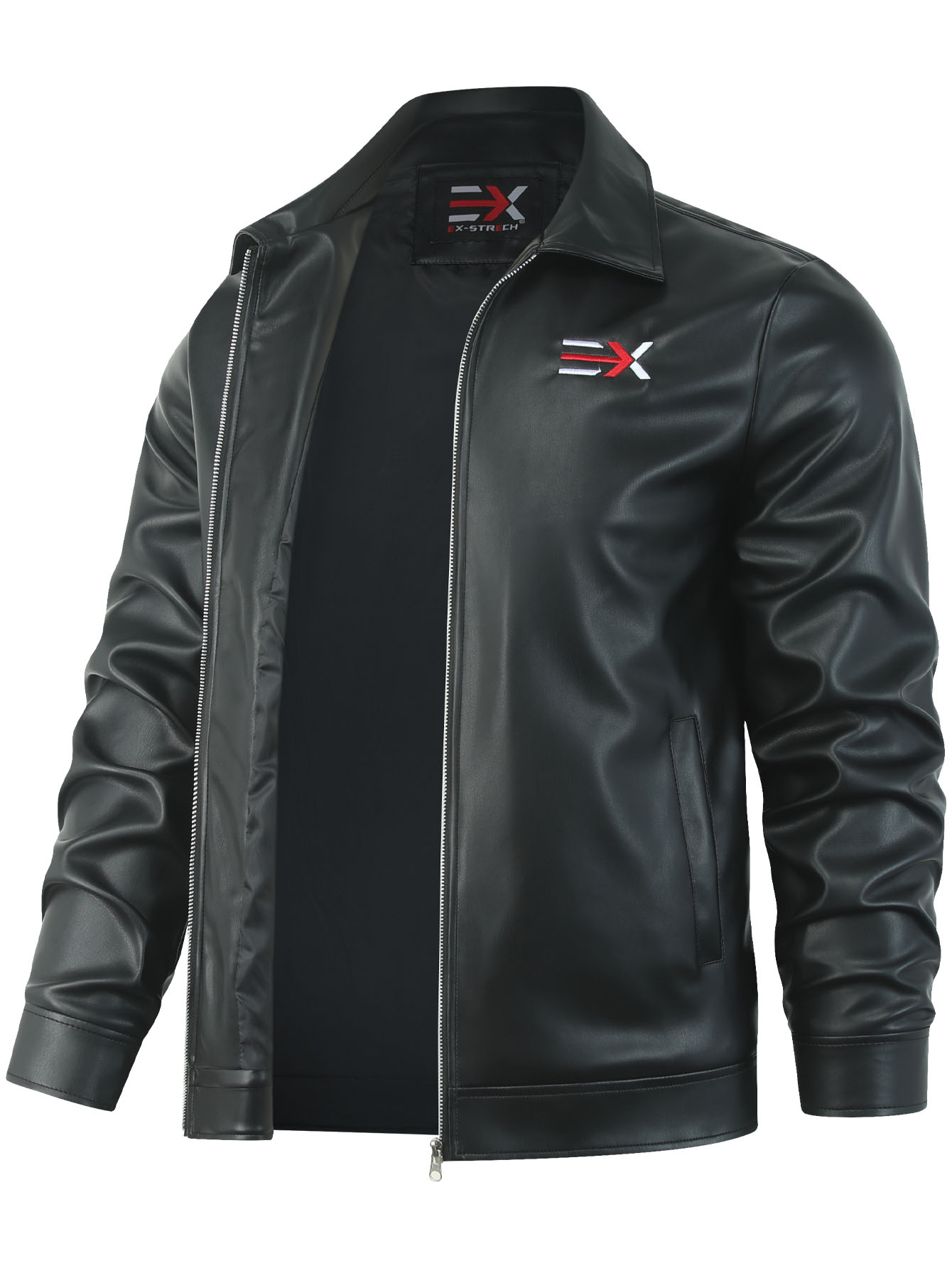 Leather Motorcycle Jacket Biker - メンズ レザー モーターサイクルジャケット、秋冬用、カジュアル、PU素材、スリムフィット、バイク用レザージャケット、メンズブランド衣料。
