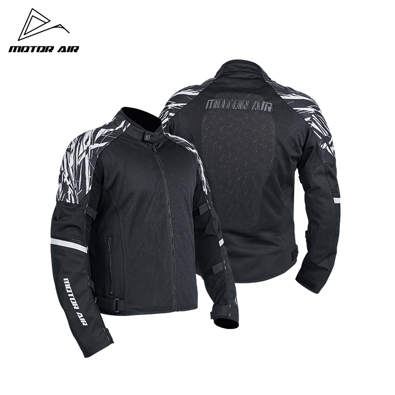Motorcycle Mesh Jacket Summer Breathable - 黒のオートバイジャケットメンズライディングギア衣類春 & 夏メッシュ通気性 CE アーマー保護具アクセサリー