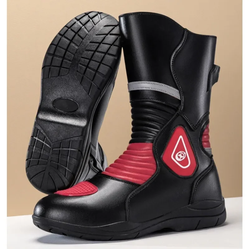 Motorcycle Boots Waterproof Riding - バイクブーツ 通気性 滑り止め メンズ レザー モトブーツ