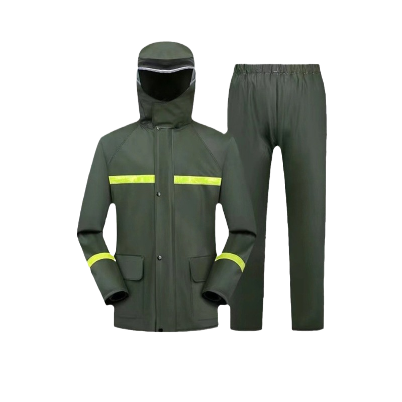 Motorcycle Rain Suit 2 Piece - メンズ・レディース用防水レインスーツ、2点セット（レインコートとレインパンツ）、アウトドアでのバイクやサイクリングに最適なレインウェア。