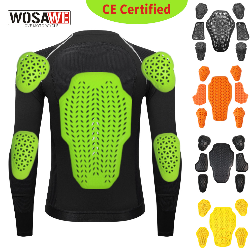 Motorcycle Back Protector Ce Level 2 - WOSAWE CE レベル 1/2 オートバイジャケットインサートアーマーバックプロテクターソフトショルダーエルボーチェストパッドライダーアーマーコートアクセサリー