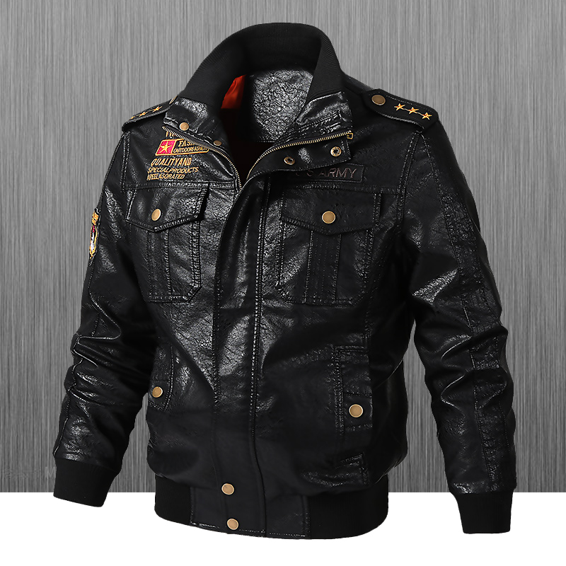 Leather Motorcycle Jacket Biker - スリムフィットバイカーレザージャケットメンズカジュアルスタンドカラー Pu 大きいサイズオートバイコート春秋シーズンメンズファッション