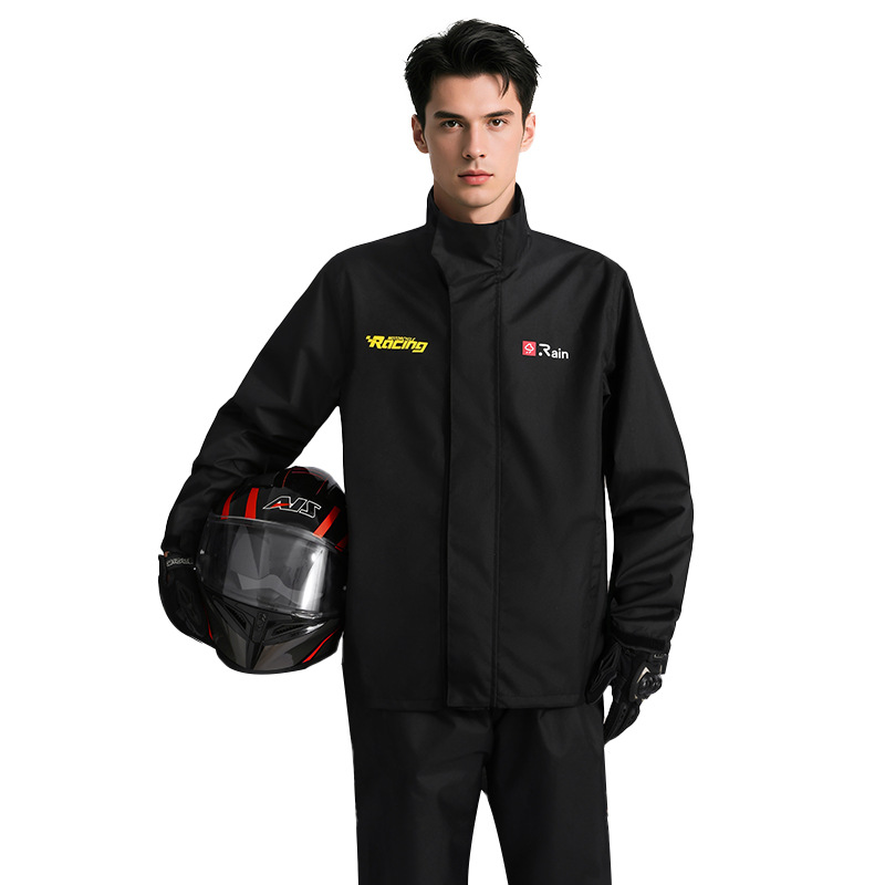 Motorcycle Rain Suit 2 Piece - オートバイレインスーツ 男女兼用 レインギア 防水保護レインコート パンツ付き 2ピース