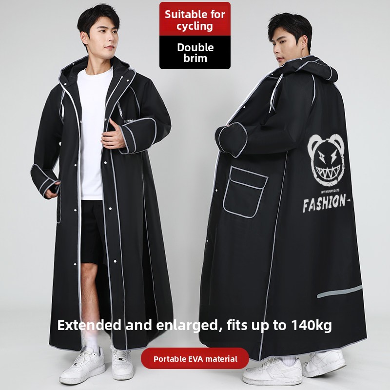 Motorcycle Riding Jacket Waterproof - メンズロング全身電動車両用レインコート防水バイクライディングジャケット大きいサイズ大人用自転車レインポンチョ