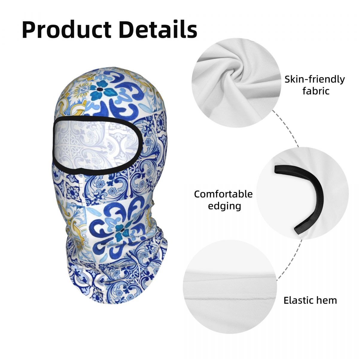 シチリアタイル、地中海、モザイク、レモン柄の通気性のある薄型 - Motorcycle Neck Gaiter Balaclava のレビューと価格