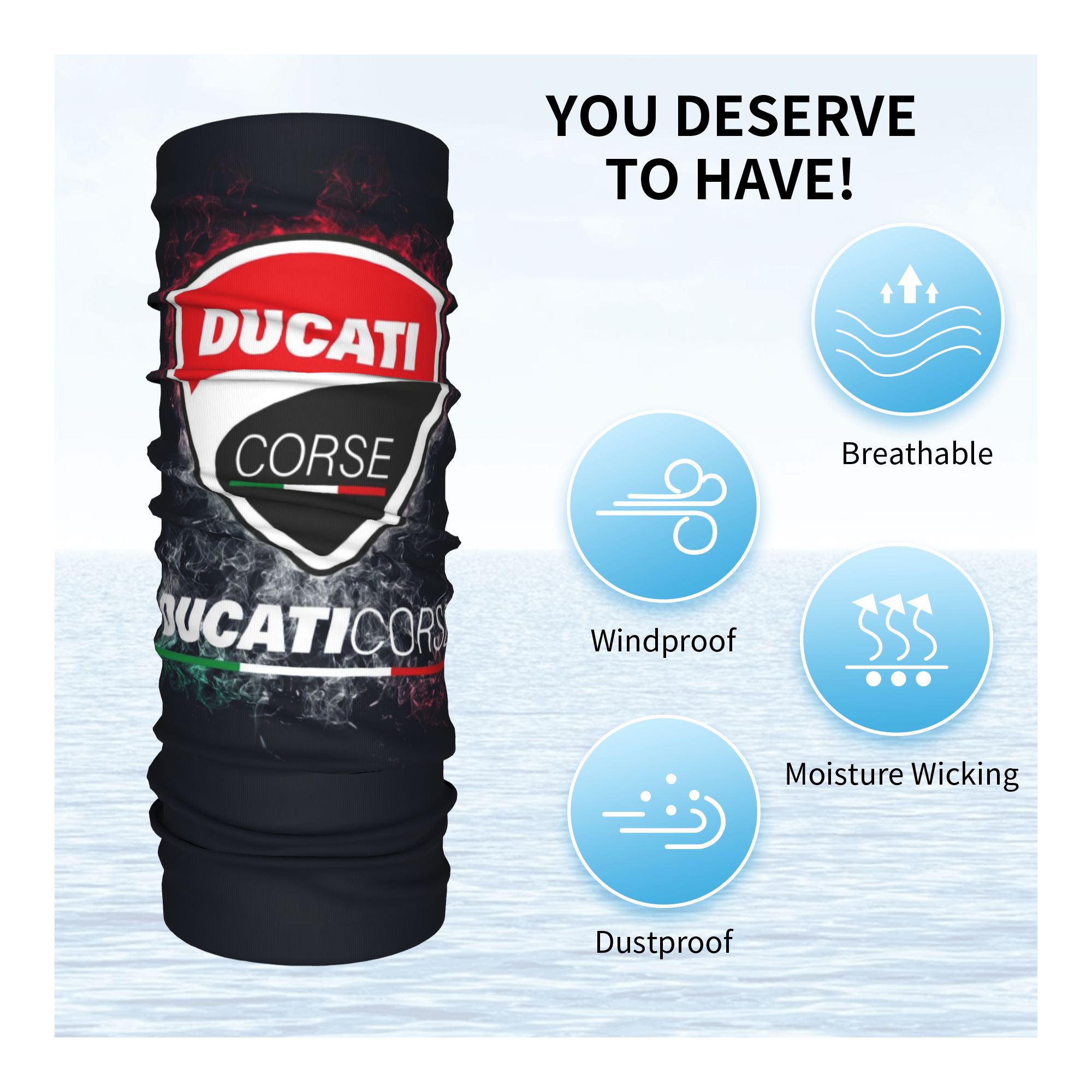 カスタム Ducatis Sprot バンダナ ネックゲイタ - Motorcycle Neck Gaiter Balaclava のレビューと価格