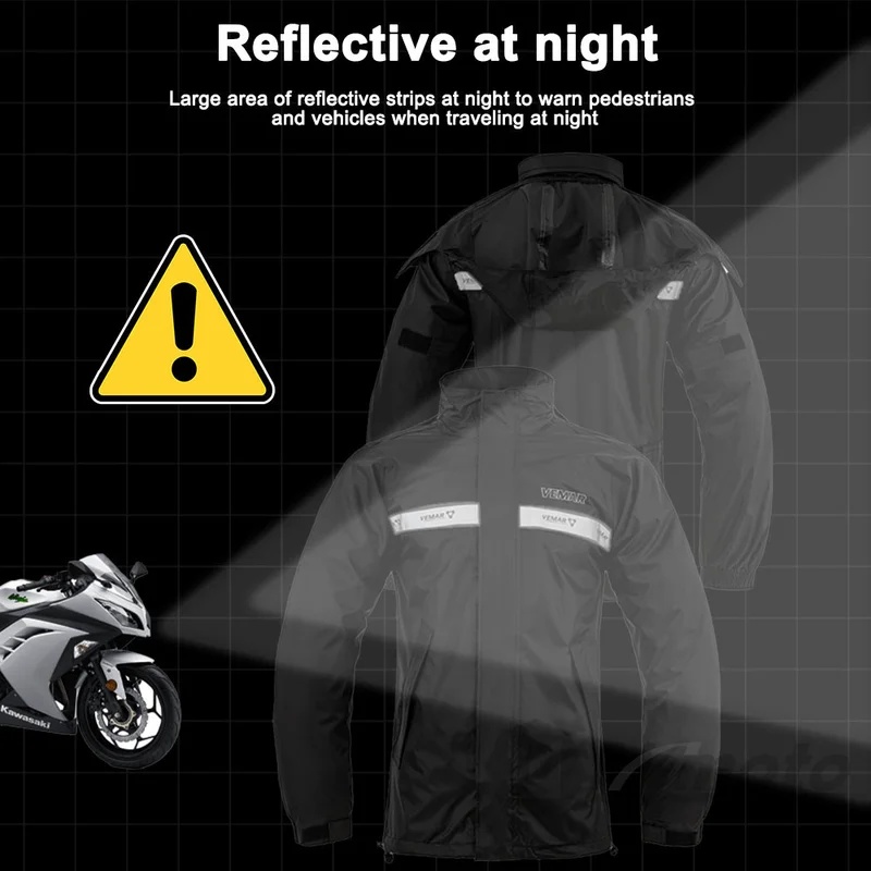メンズ、レディース用バイク用レインコートスーツ。防水加工のバ - Motorcycle Riding Jacket Waterproof のレビューと価格