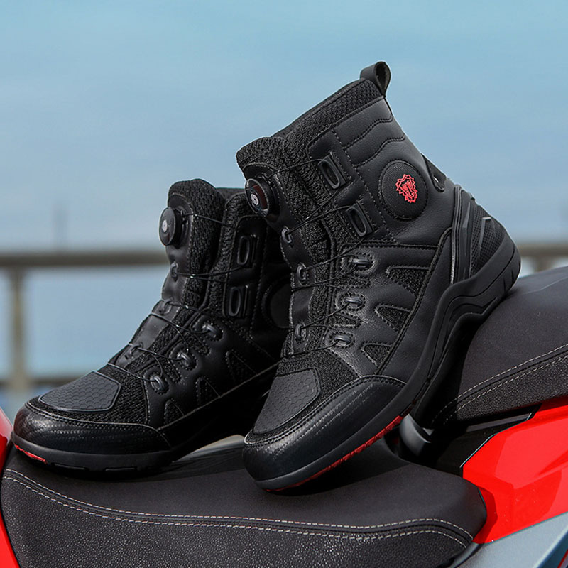 新しい防水バイクモトライディングシューズメンズオートバイブー - Motorcycle Boots Waterproof Riding のレビューと価格