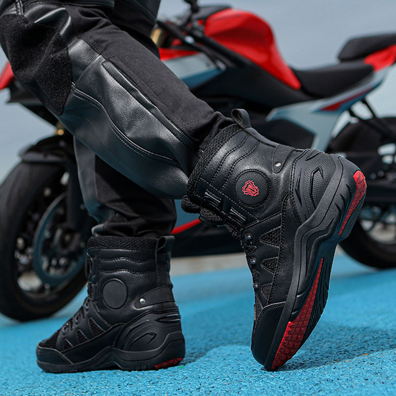新しい防水バイクモトライディングシューズメンズオートバイブー - Motorcycle Boots Waterproof Riding のレビューと価格