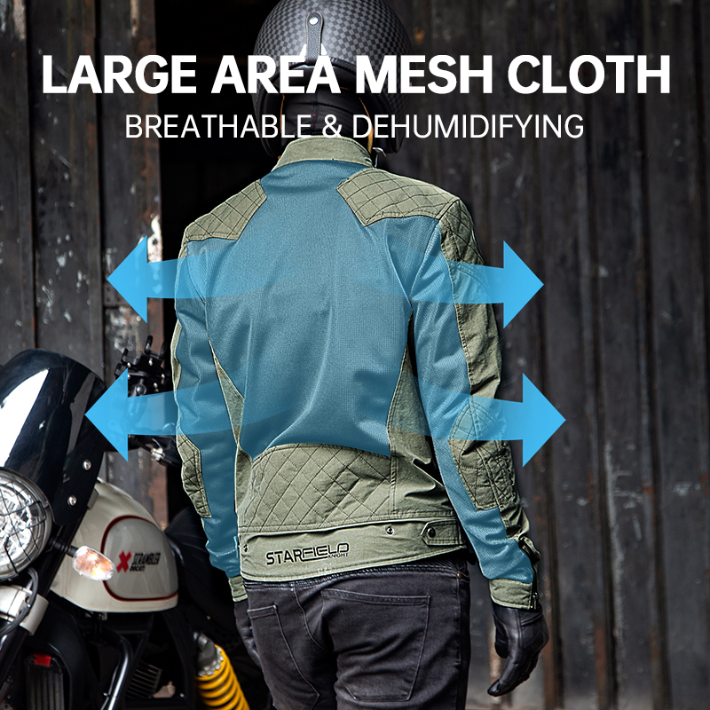 スターフィールドナイトグリーンオートバイジャケット乗馬服春& - Motorcycle Mesh Jacket Summer Breathable のレビューと価格