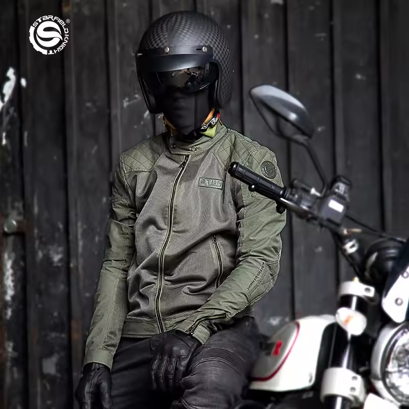 スターフィールドナイトグリーンオートバイジャケット乗馬服春& - Motorcycle Mesh Jacket Summer Breathable のレビューと価格