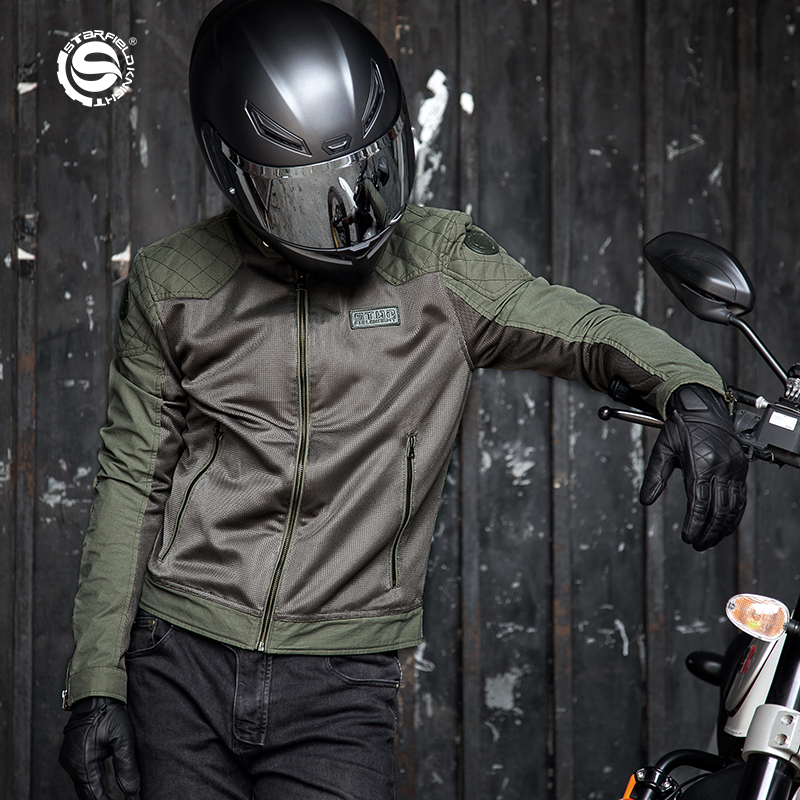 スターフィールドナイトグリーンオートバイジャケット乗馬服春& - Motorcycle Mesh Jacket Summer Breathable のレビューと価格