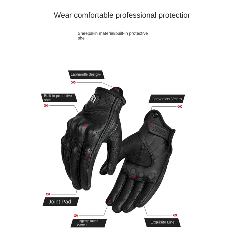 オートバイオフロードメンズミトン手袋 男女兼用 通気性エンド - Motorcycle Gloves Leather Knuckle のレビューと価格