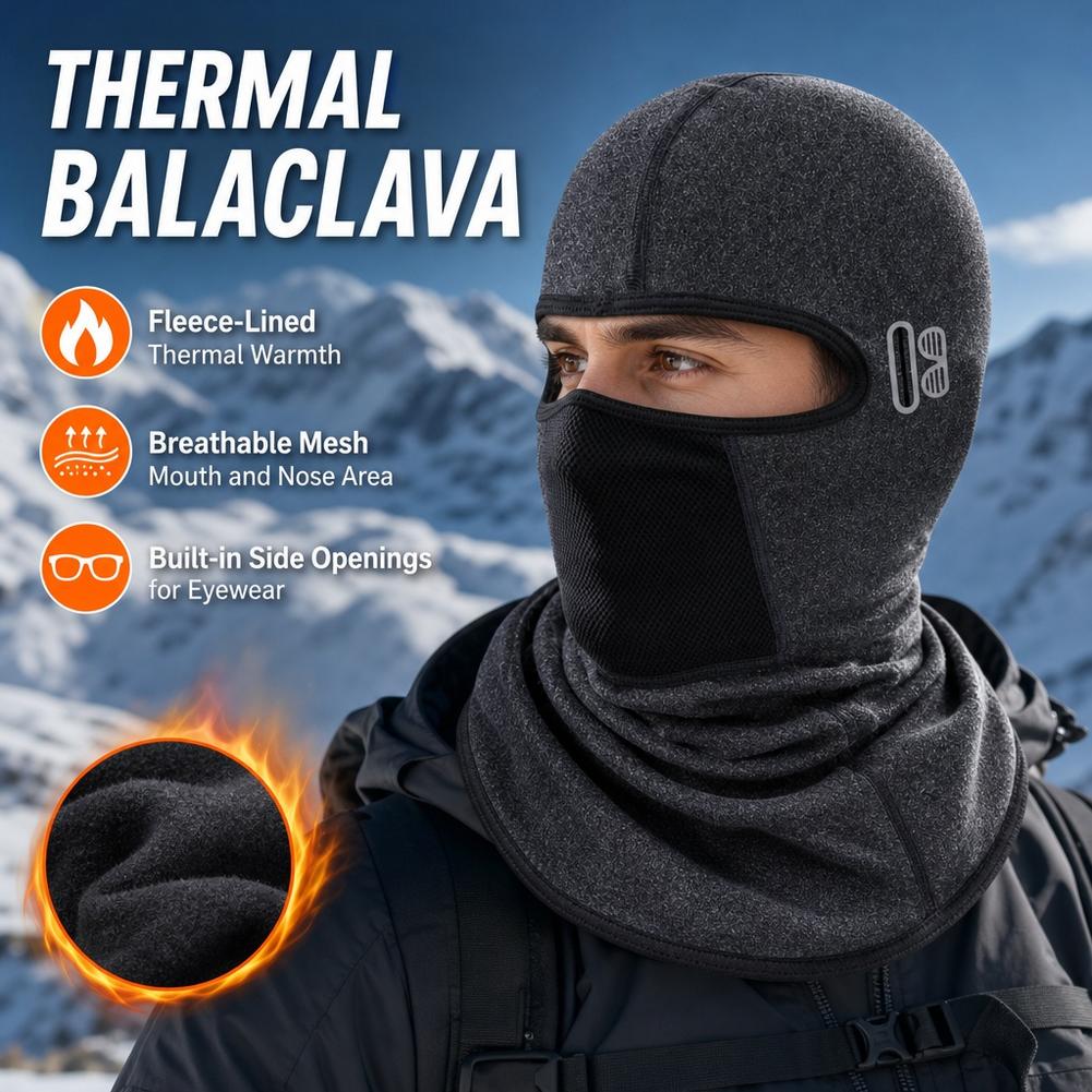 防風性に優れたサーマルバラクラバ。柔らかいフリース素材で伸縮 - Motorcycle Neck Gaiter Balaclava のレビューと価格