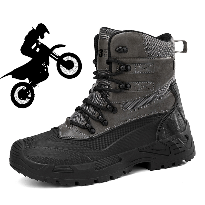 売れ筋メンズバイクブーツ、ハイカット防水防風ライディングシュ - Motorcycle Boots Waterproof Riding のレビューと価格