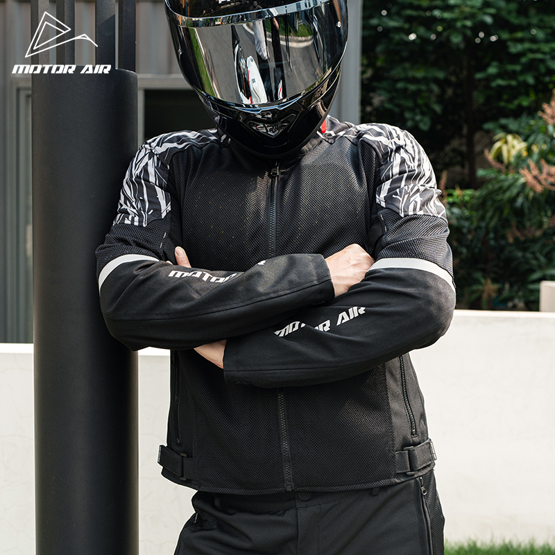 黒のオートバイジャケットメンズライディングギア衣類春 & 夏 - Motorcycle Mesh Jacket Summer Breathable のレビューと価格