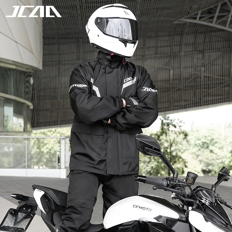 防水反射材付きバイク用レインスーツ 2ピース ジャケット＆パ - Motorcycle Rain Suit 2 Piece のレビューと価格