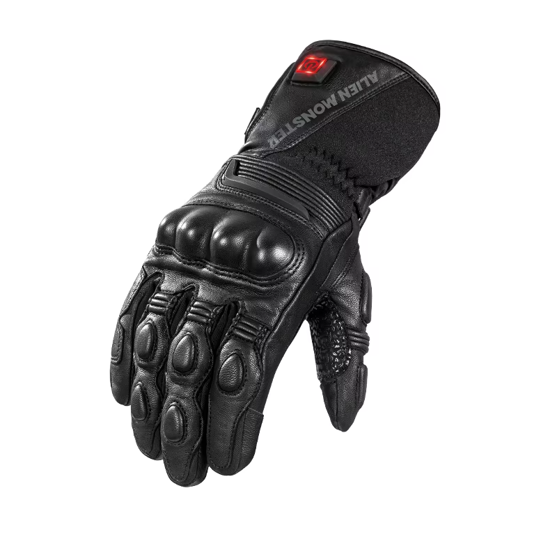 新しいカスタムデザインのフルフィンガーレザーバイクグローブ、 - Motorcycle Gloves Leather Knuckle のレビューと価格