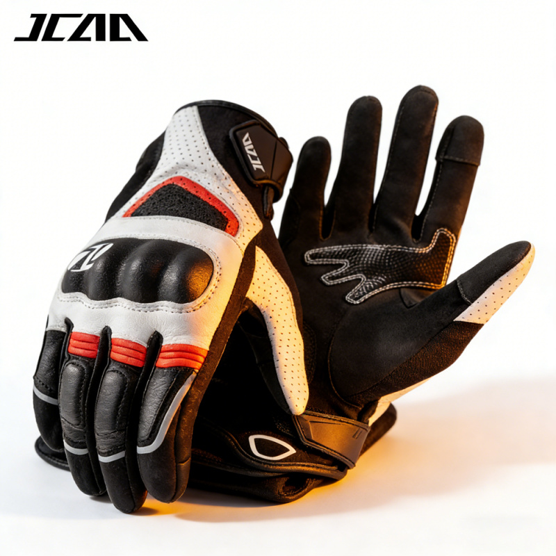 ユニセックス山羊革レザーライディングスポーツバイカーオートバ - Motorcycle Gloves Leather Knuckle のレビューと価格