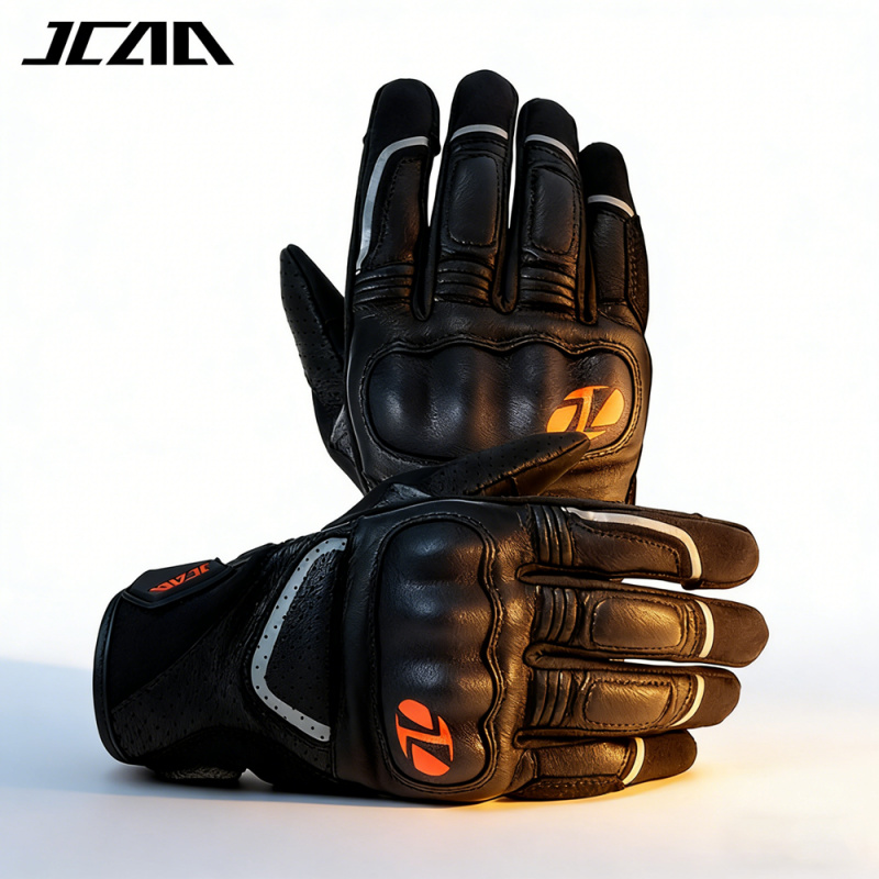 ユニセックス山羊革レザーライディングスポーツバイカーオートバ - Motorcycle Gloves Leather Knuckle のレビューと価格