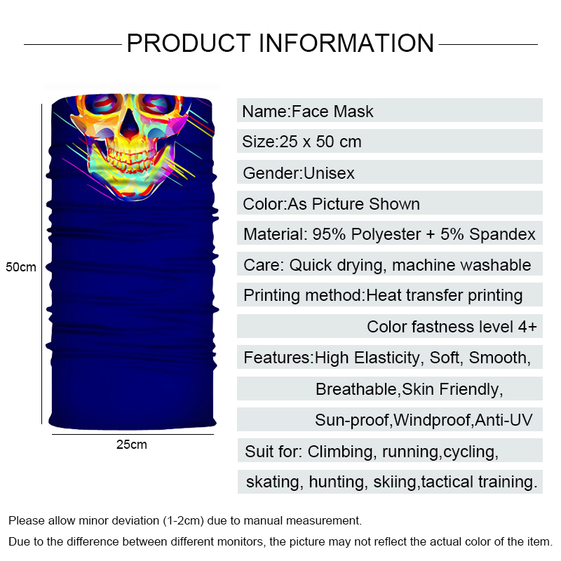 男性と女性のためのシームレスなスカルネックウォーマーガード, - Motorcycle Neck Gaiter Balaclava のレビューと価格