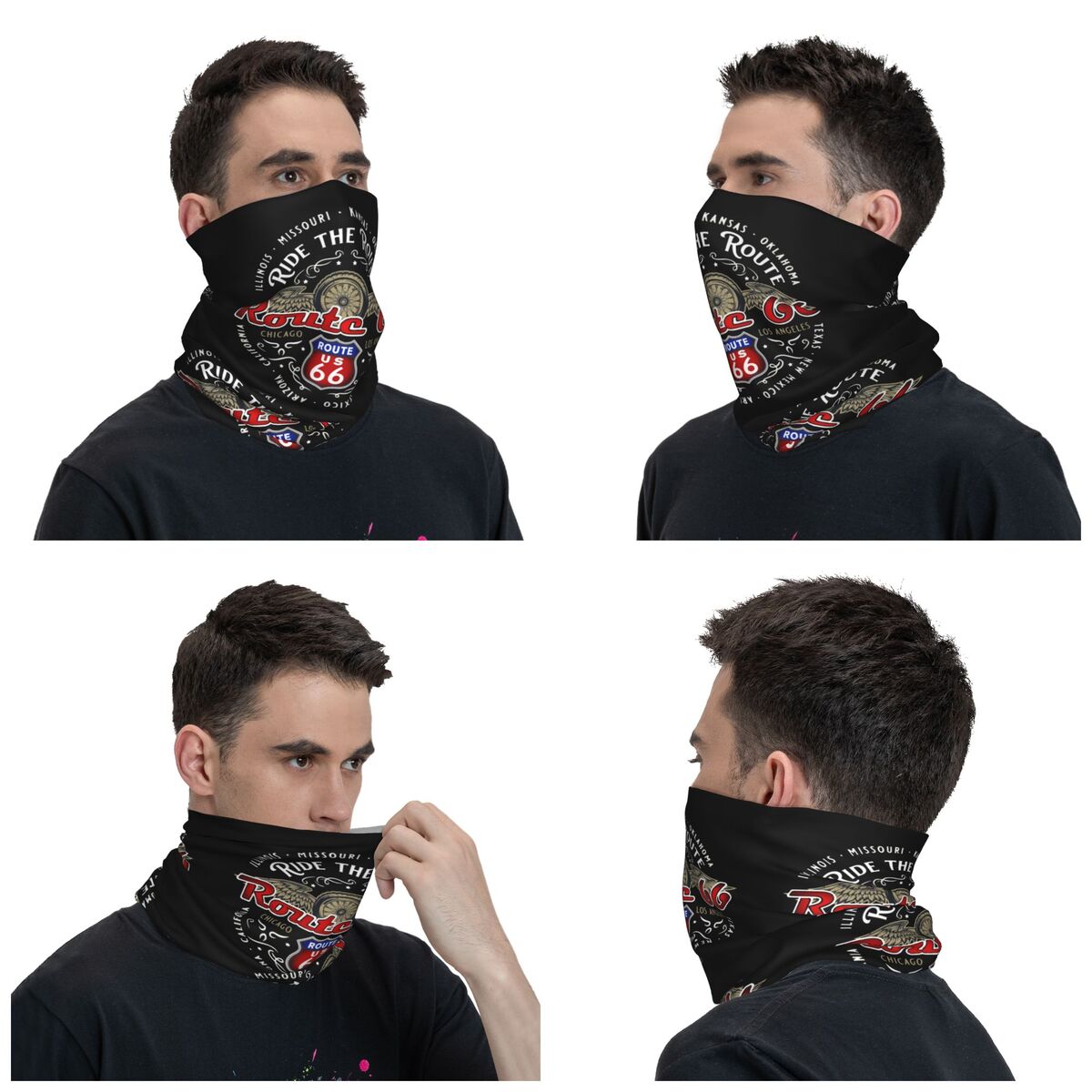 カスタムライドザルート 66 バンダナネックゲートルフェイス - Motorcycle Neck Gaiter Balaclava のレビューと価格
