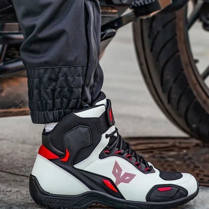 DUHAN-男性用防水バイクブーツ,滑り止め,落下防止,ミッ - Motorcycle Boots Waterproof Riding のレビューと価格