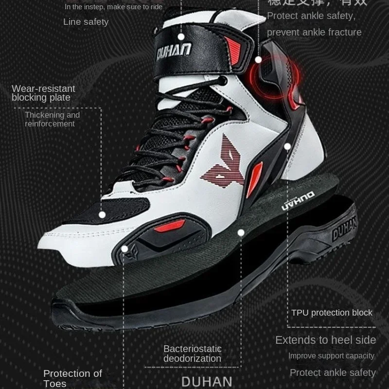 DUHAN-男性用防水バイクブーツ,滑り止め,落下防止,ミッ - Motorcycle Boots Waterproof Riding のレビューと価格