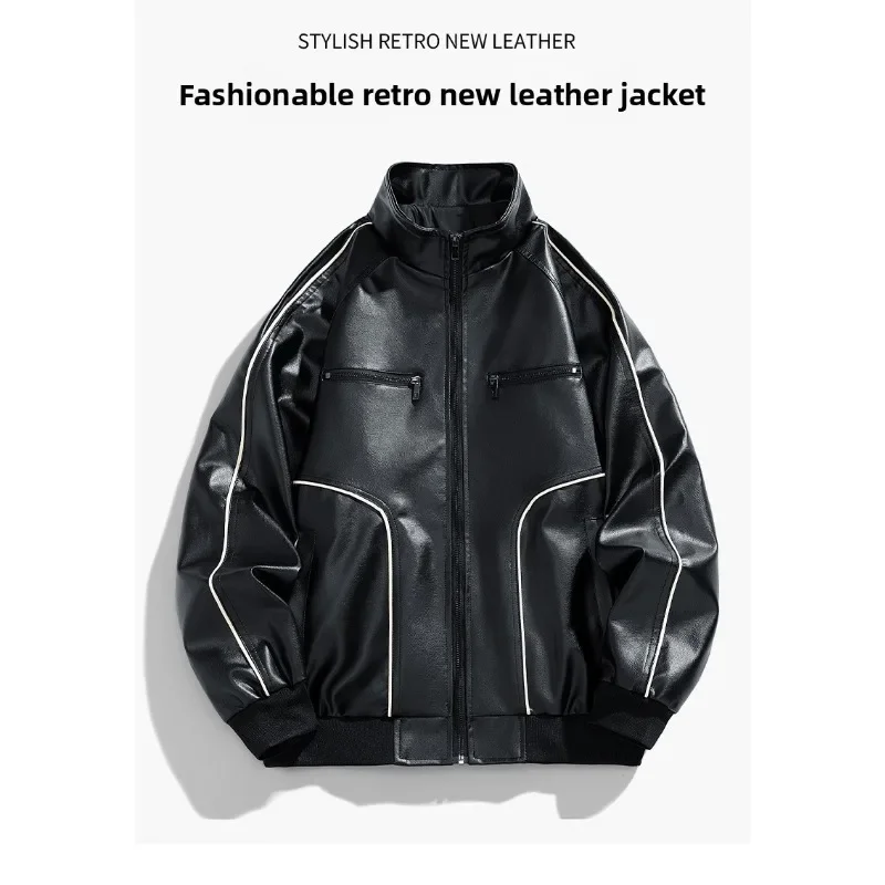 メンズ クラシック レトロ レーシング バイカー レザー ジ - Leather Motorcycle Jacket Biker のレビューと価格
