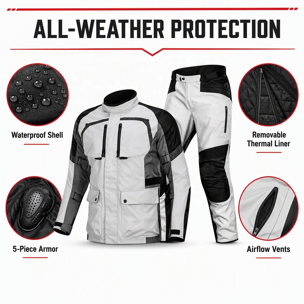 防水バイクジャケット メンズ 600Dオックスフォード素材  - Motorcycle Riding Jacket Waterproof のレビューと価格