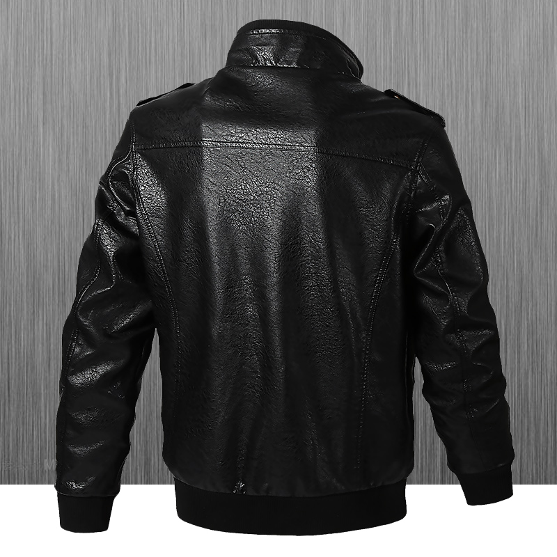 スリムフィットバイカーレザージャケットメンズカジュアルスタン - Leather Motorcycle Jacket Biker のレビューと価格