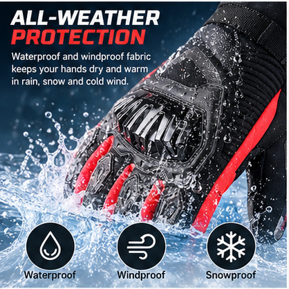 冬用バイクグローブ 防水 防風 ハードナックルプロテクター  - Motorcycle Gloves Leather Knuckle のレビューと価格