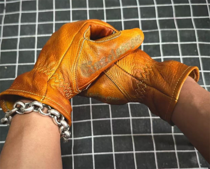 レトロなオートバイの手袋,本革,手作り,フルフィンガー,タッ - Motorcycle Gloves Leather Knuckle のレビューと価格