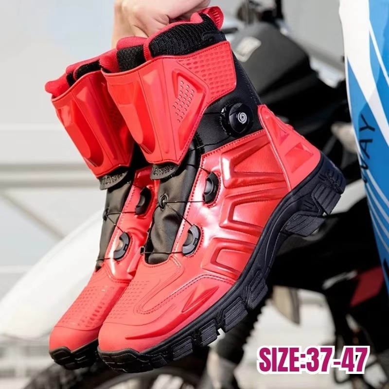 メンズオートバイブーツ屋外防水 TPU 保護モトシューズ滑り - Motorcycle Boots Waterproof Riding のレビューと価格