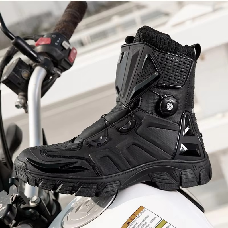メンズオートバイブーツ屋外防水 TPU 保護モトシューズ滑り - Motorcycle Boots Waterproof Riding のレビューと価格