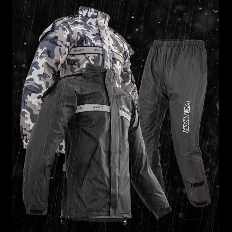 メンズバイク用レインスーツ 2ピース 防水反射ジャケットパン - Motorcycle Rain Suit 2 Piece のレビューと価格