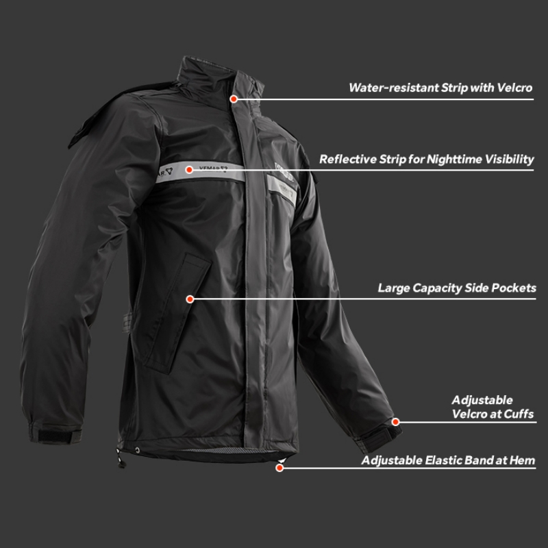メンズバイク用レインスーツ 2ピース 防水反射ジャケットパン - Motorcycle Rain Suit 2 Piece のレビューと価格