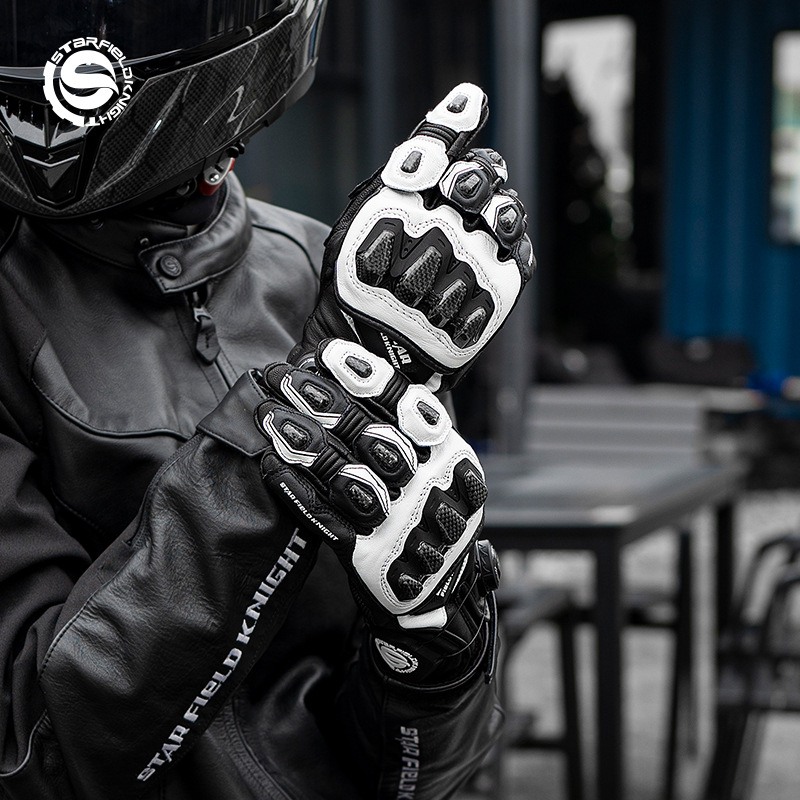 スターフィールドナイトオートバイグローブメンズゴートスキンレ - Motorcycle Gloves Leather Knuckle のレビューと価格