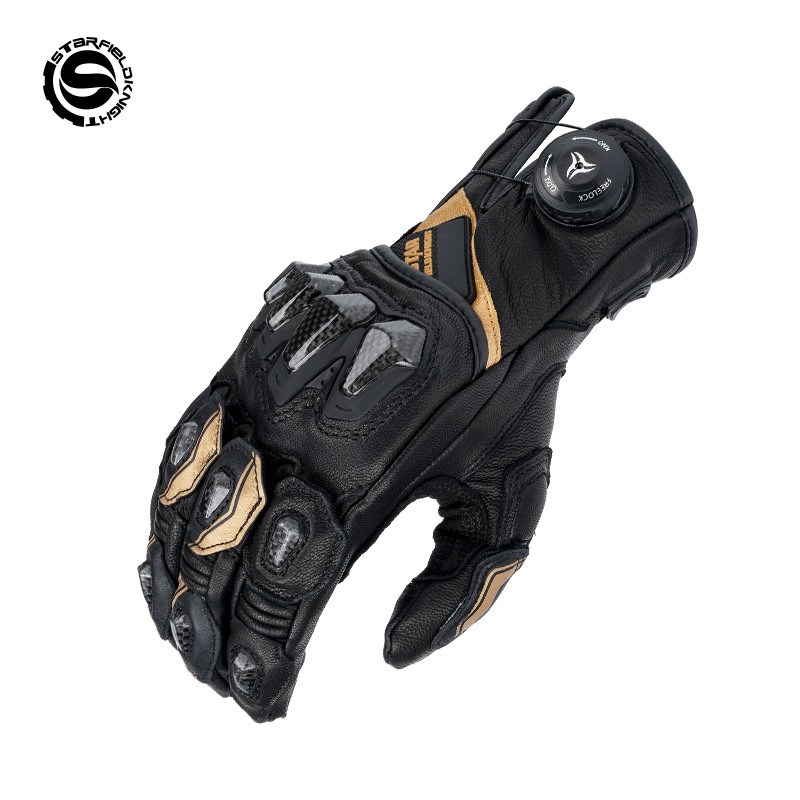 スターフィールドナイトオートバイグローブメンズゴートスキンレ - Motorcycle Gloves Leather Knuckle のレビューと価格