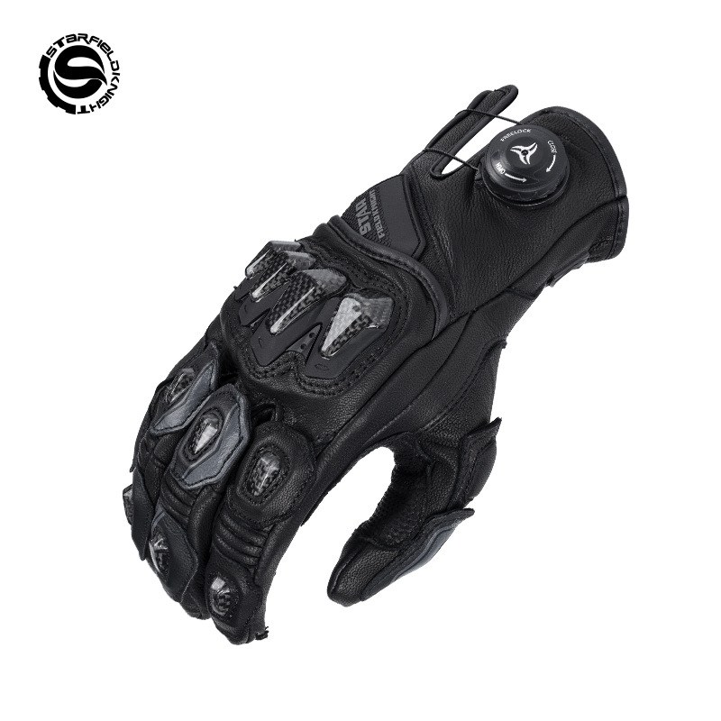 スターフィールドナイトオートバイグローブメンズゴートスキンレ - Motorcycle Gloves Leather Knuckle のレビューと価格
