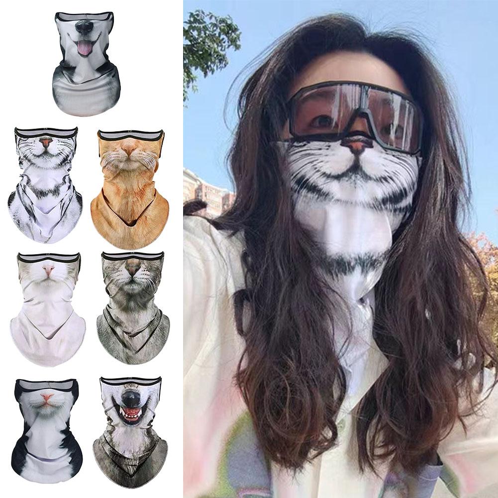 3D かわいい動物バラクラバオートバイモトクロススキースノー - Motorcycle Neck Gaiter Balaclava のレビューと価格
