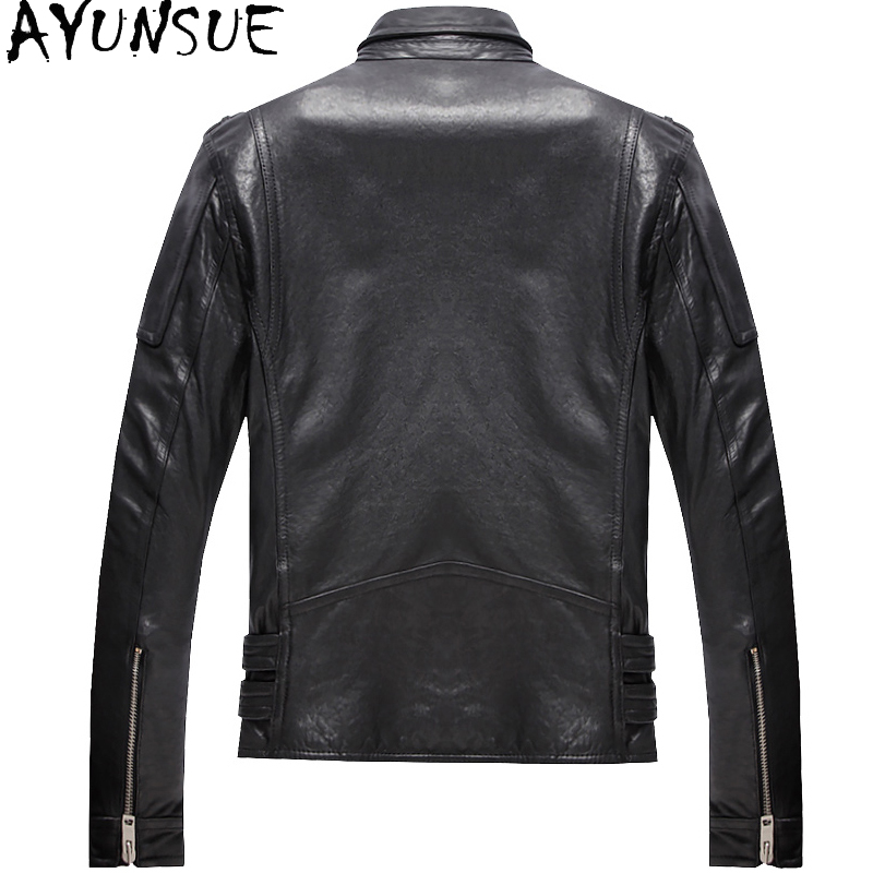 AYUNSUE リアルシープスキン 100% 本革ジャケット - Leather Motorcycle Jacket Biker のレビューと価格