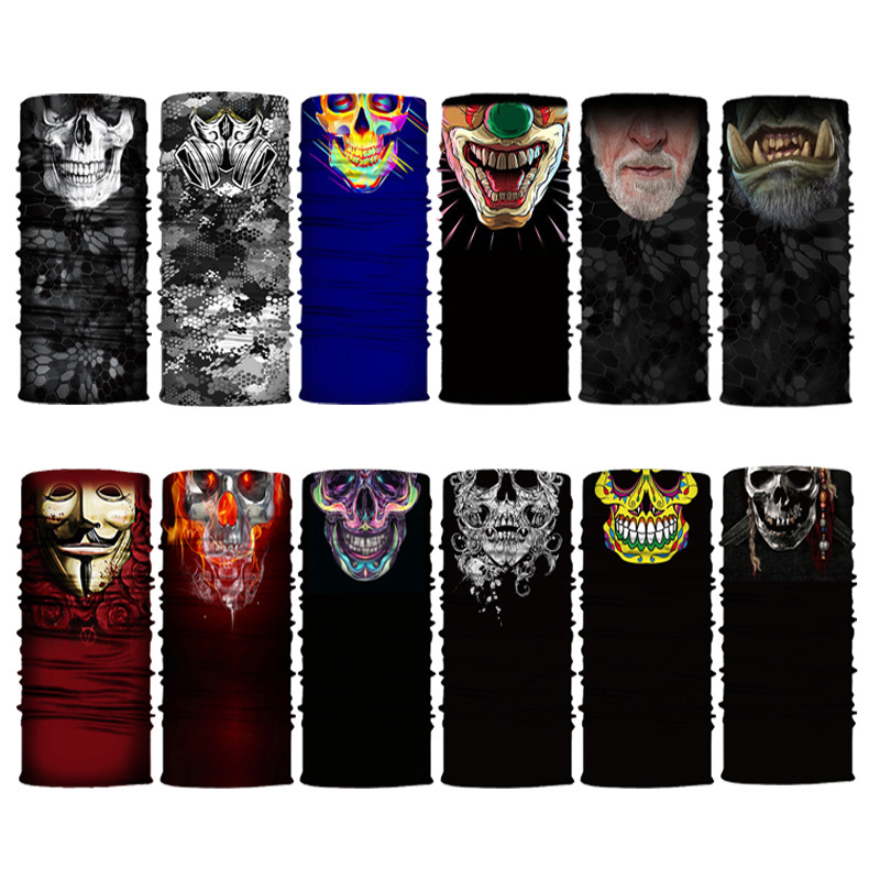 3D スカルスケルトンバラクラバシームレスオートバイネックフ - Motorcycle Neck Gaiter Balaclava のレビューと価格