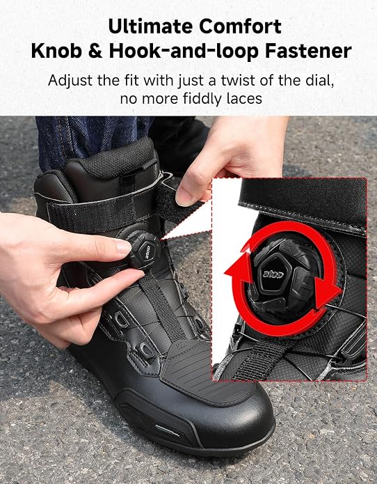 オートバイライディングシューズ防水ショートブーツ男性用快適な - Motorcycle Boots Waterproof Riding のレビューと価格