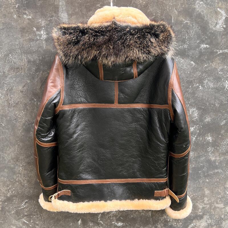 メンズ本革ジャケット,ラムファーコート,厚手のフットウェア, - Leather Motorcycle Jacket Biker のレビューと価格