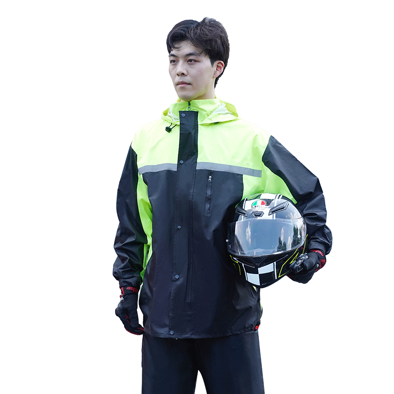 バイク用レインスーツ 防水 2ピース ツートンカラー ジャケ - Motorcycle Rain Suit 2 Piece のレビューと価格