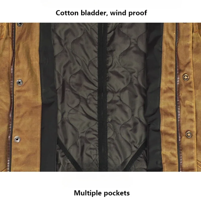 レトロバイクジャケット オイルワックスキャンバス生地 防水保 - Motorcycle Riding Jacket Waterproof のレビューと価格