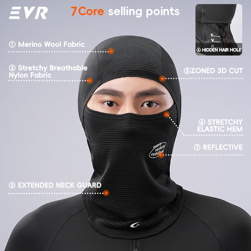 EVR 冬用ウールフェイスマスク ネックゲイター 防風 保温 - Motorcycle Neck Gaiter Balaclava のレビューと価格